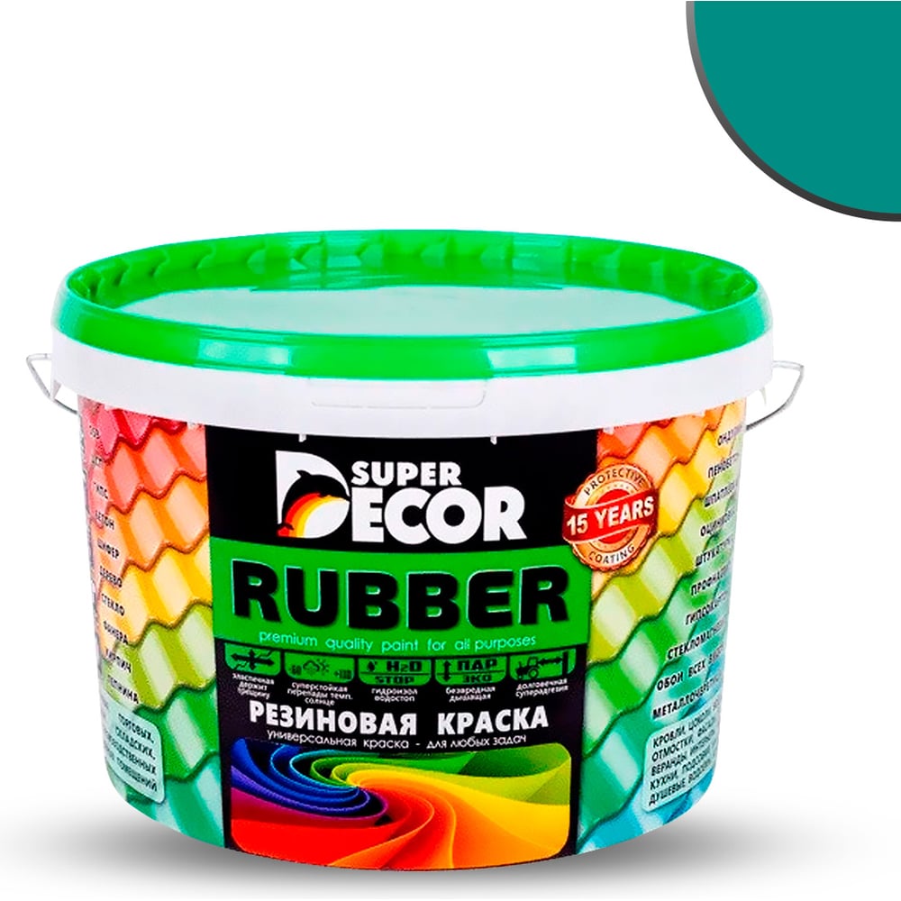 Изображение товара Резиновая краска SUPER DECOR №10 Морская волна 12 кг