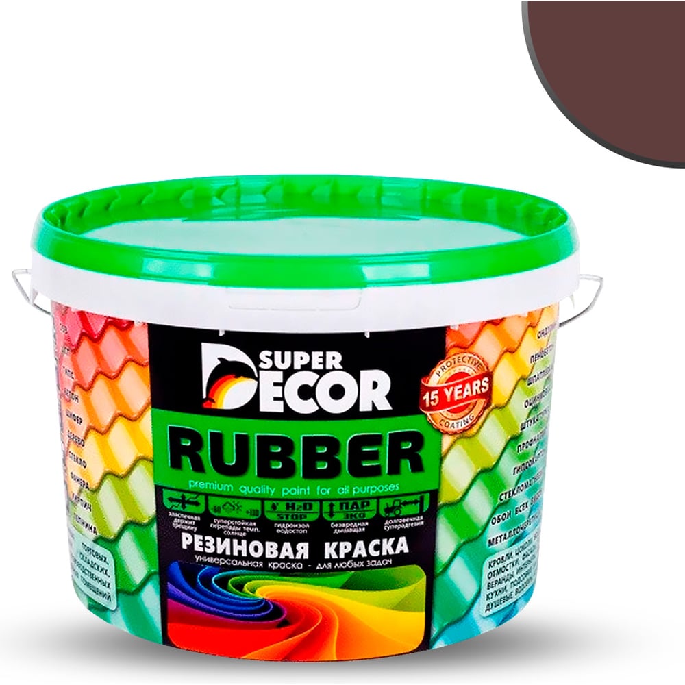 Изображение товара Резиновая краска SUPER DECOR №06 Арабика 12 кг для внутренних и наружных работ