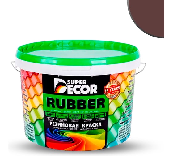 Изображение товара Резиновая краска SUPER DECOR №06 Арабика, 12 кг 4630024700578