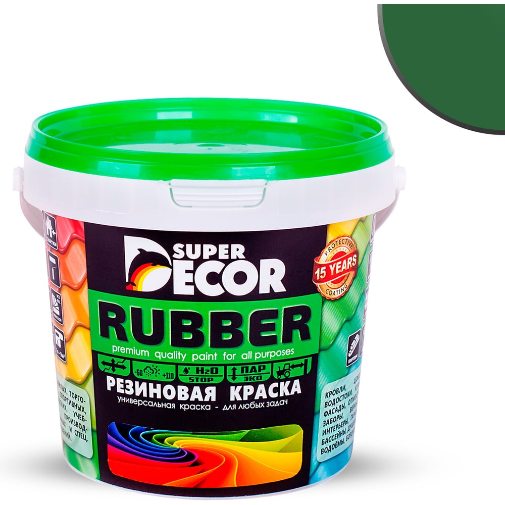 Резиновая краска SUPER DECOR №01 Ондулин зеленый 4630024700110