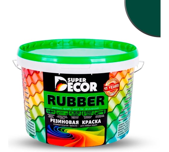 Изображение товара Резиновая краска SUPER DECOR №14 Изумруд, 12 кг 4630024701216