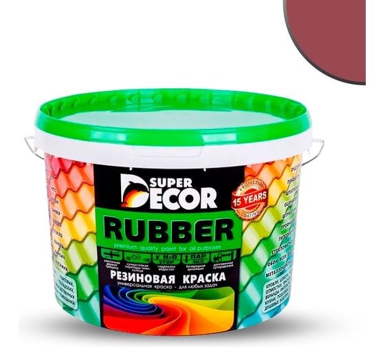 Изображение товара Резиновая краска SUPER DECOR №04 Дикая вишня, 12 кг 4630024700417