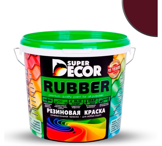 Изображение товара Резиновая краска SUPER DECOR №13 Гранат, 6 кг 4630024701117