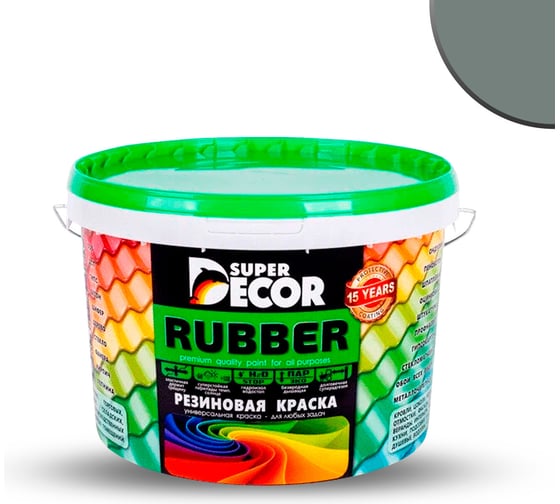 Изображение товара Резиновая краска SUPER DECOR №15 Оргтехника, 3 кг 4630024701254