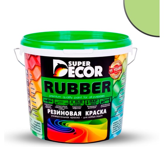 Изображение товара Резиновая краска SUPER DECOR №20 Фисташка, 6 кг 4630024701674