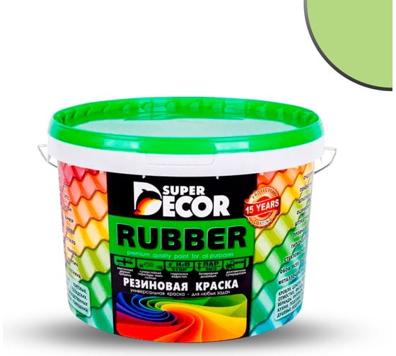Изображение товара Резиновая краска SUPER DECOR №20 Фисташка, 3 кг 4630024701650