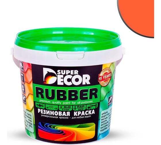 Изображение товара Резиновая краска SUPER DECOR №11 Оранжевое лето, 1 кг 4630024700912