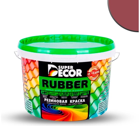 Изображение товара Резиновая краска SUPER DECOR №04 Дикая вишня, 3 кг 4630024700370
