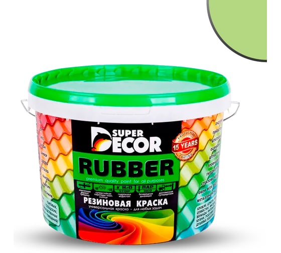 Изображение товара Резиновая краска SUPER DECOR №20 Фисташка, 12 кг 4630024701698