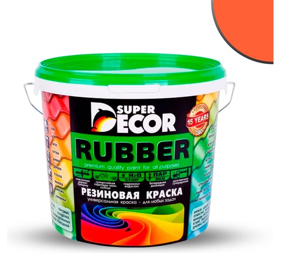 Изображение товара Резиновая краска SUPER DECOR №11 Оранжевое лето, 6 кг 4630024700950
