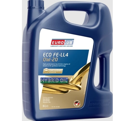 Изображение товара Моторное масло EUROLUB ECO FE-LL4 0W-20, ACEA C5, синтетическое, 5 л 215005