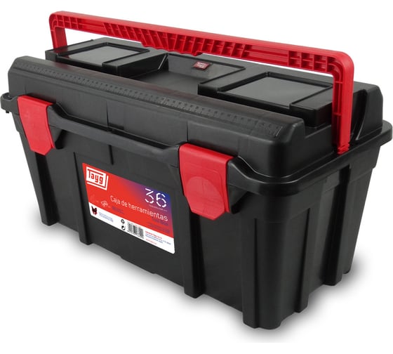 Изображение товара Ящик для инструмента Tayg №36 черный, глубокий лоток, футляр, ручка-фиксатор, 580x285x290 мм 136009