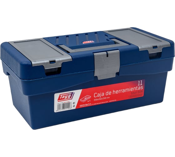 Изображение товара Ящик для инструмента Tayg №11 синий, с лотком и двумя органайзерами, 356x192x150 мм 111006