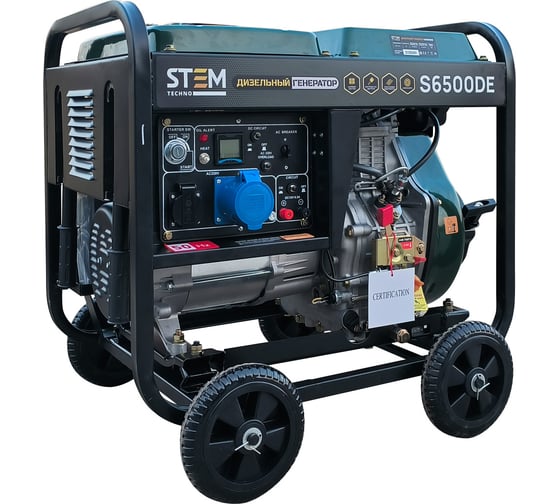 Изображение товара Дизельный генератор STEM Techno s6500de (6,5кв, электростартер, дисплей, подогрев) ГЕН019