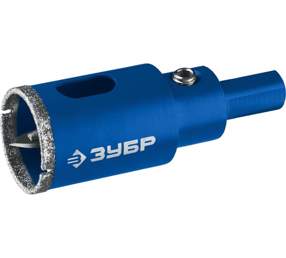Изображение товара Алмазная коронка с центрирующим сверлом по керамике и стеклу ЗУБР Профессионал Р60, трехгранный хвостовик,18 мм, для дрели 29850-18