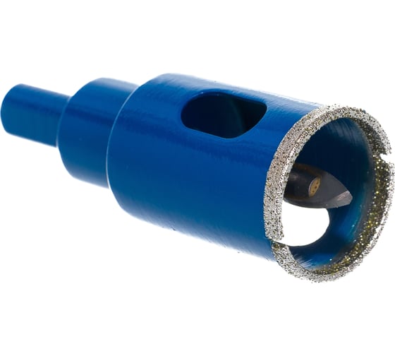Изображение товара Алмазная коронка с центрирующим сверлом по керамике и стеклу ЗУБР Профессионал Р60, трехгранный хвостовик, 25 мм, для дрели 29850-25