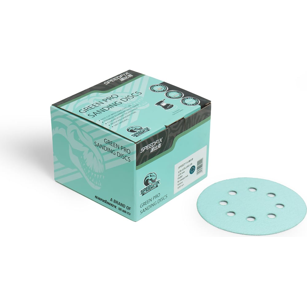 Изображение товара Диск шлифовальный на бумажной основе 136 Green ALO 125 мм Р80 50 шт