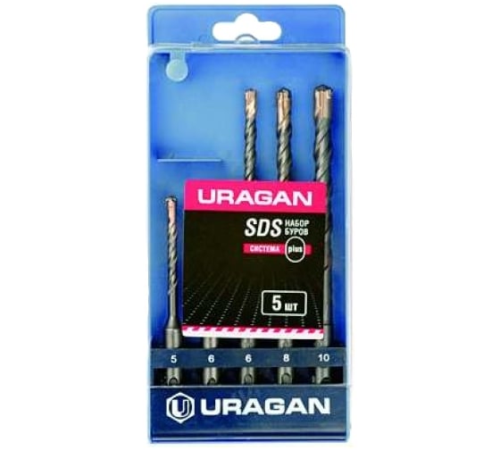 Изображение товара Набор буров 5 шт. по бетону (5-10 мм; SDS-plus) URAGAN 901-25554-H5