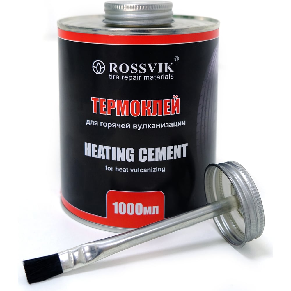 Изображение товара Термоклей Rossvik 1000 мл банка с кистью TG.10.K.2 для горячей вулканизации