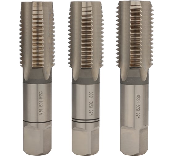 Изображение товара Набор метчиков VOELKEL 3 шт, М 36, шаг 4.0 мм HSS-G DIN352 V27382