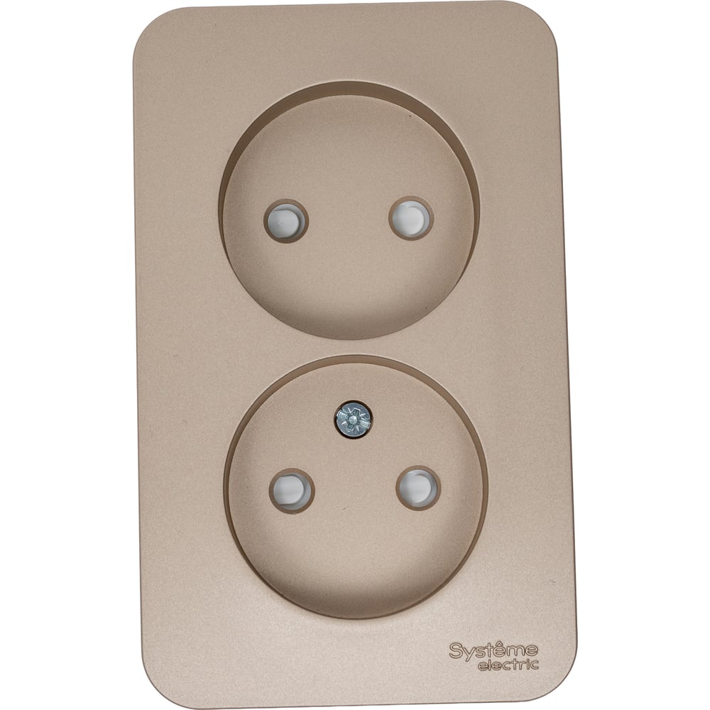 Изображение товара Розетка Systeme Electric Blanca двойная без заземления 16А 250В титановый цвет