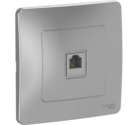 Изображение товара Телефонная розетка Systeme Electric Blanca скрытой установки, rj11, алюминий BLNIS011003