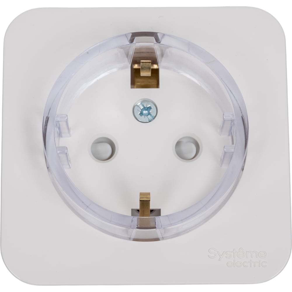 Изображение товара Розетка Systeme Electric Blanca о/у с заземлением и защитными шторками 16А 250В молочный цвет