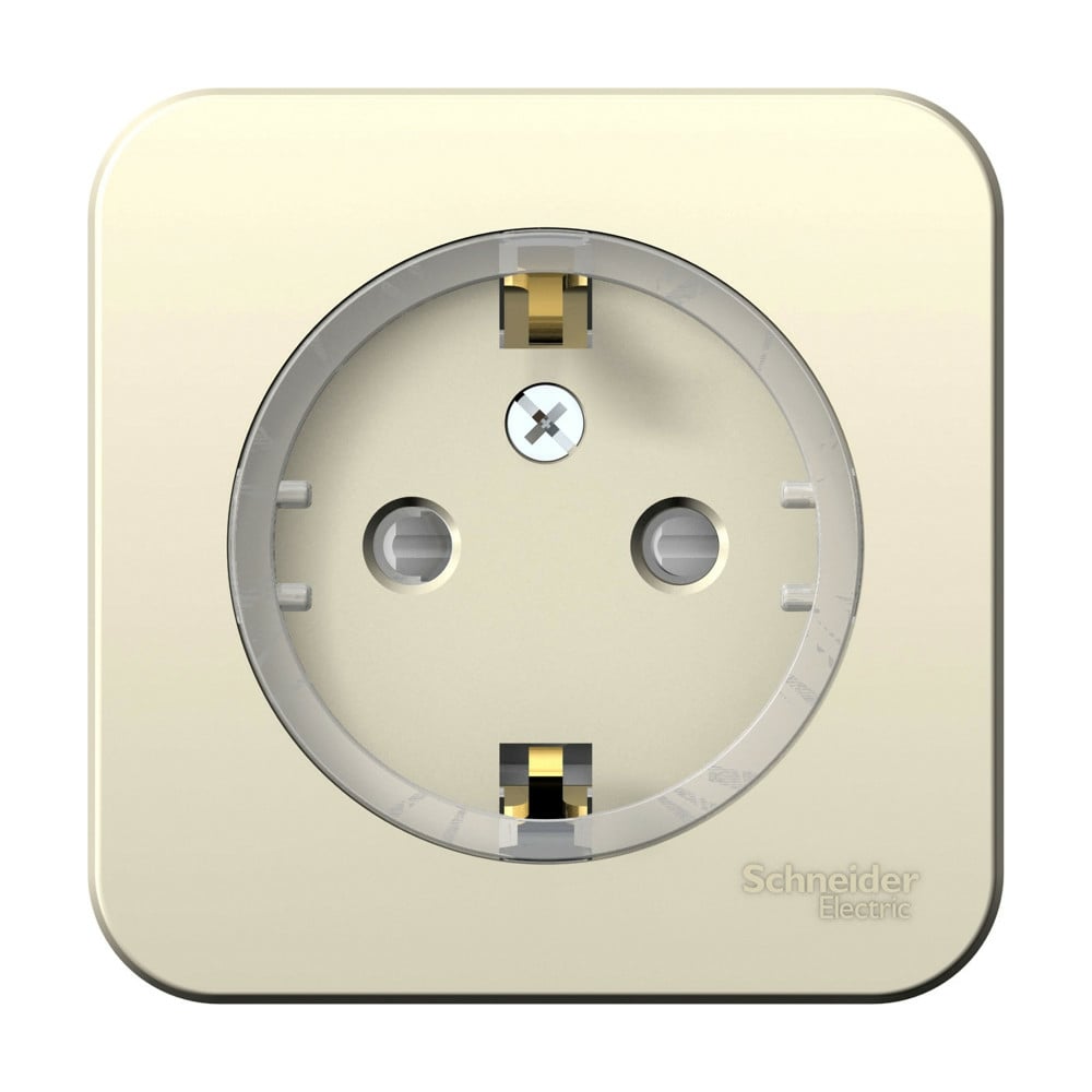 Изображение товара Розетка Systeme Electric Blanca о/у с заземлением и защитными шторками 16А 250В молочный цвет