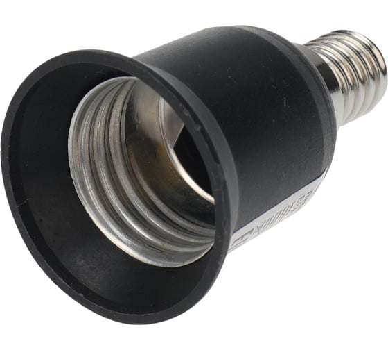 Изображение товара Цокольный переходник REXANT Е14-Е27 черный 11-8871