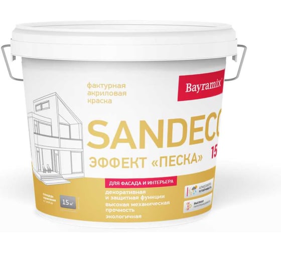 Изображение товара Фактурная краска Bayramix sandeco sd 001, проф.серия, 15 кг BSD001-15