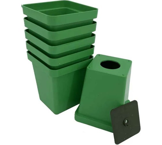 Изображение товара Набор горшков для рассады ЛЕТО квадрат, 0.15 л, с вкладышем, пластик, 20 шт. 90847