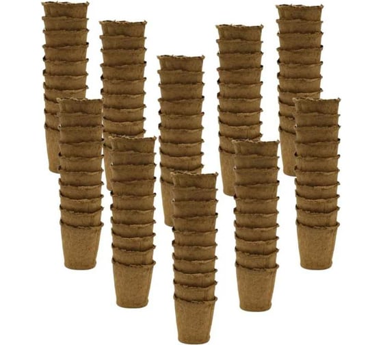 Изображение товара Набор торфяных горшочков ЛЕТО диам. 90 мм, высота 90 мм, 40 шт. 90122