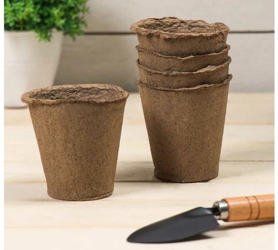 Изображение товара Набор торфяных горшочков ЛЕТО диам. 80 мм, высота 80 мм, 20х2 шт. 91981