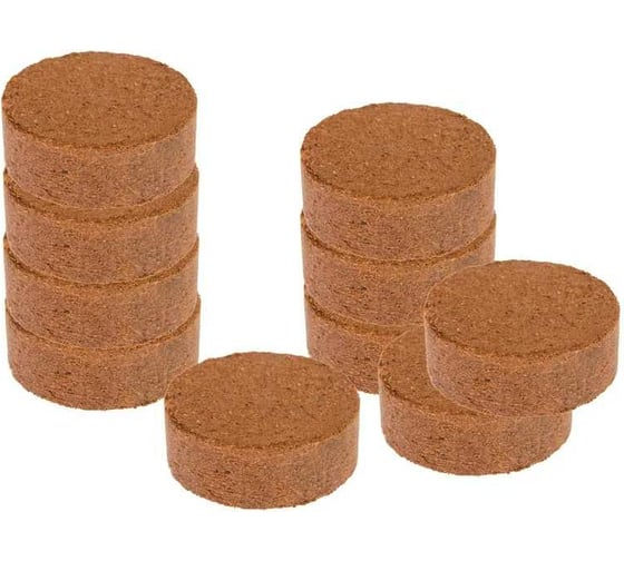 Изображение товара Набор кокосовых таблеток ЛЕТО диам. 30 мм, 10 шт. 90137