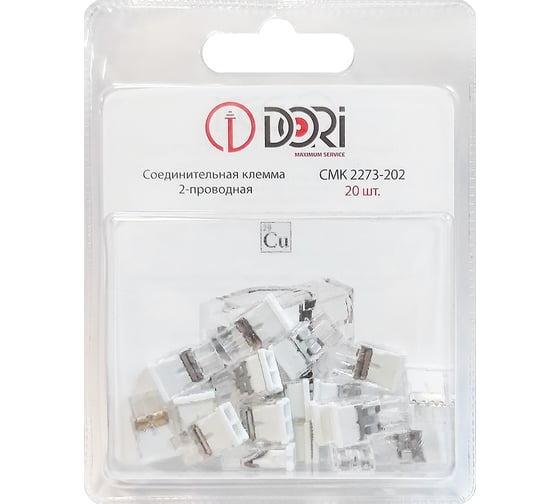 Изображение товара Соединительная 2-проводная клемма DORI CMK 2273-202 (20 шт.) 47063