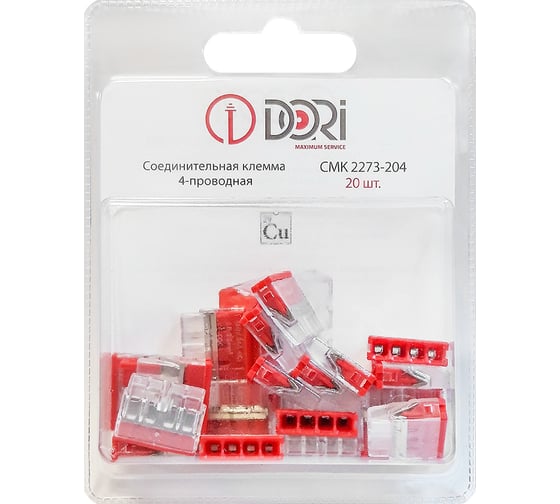 Изображение товара Соединительная 4-проводная клемма DORI CMK 2273-204 (20 шт.) 47087