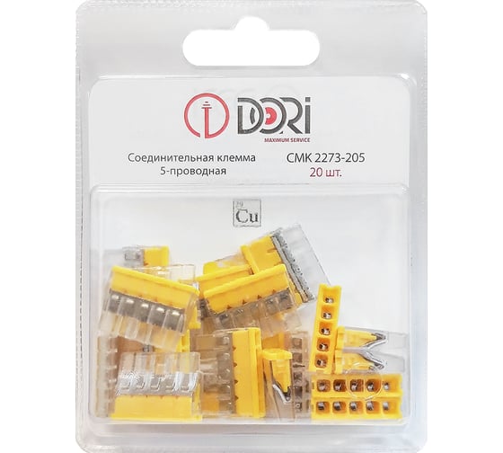 Изображение товара Соединительная 5-проводная клемма DORI CMK 2273-205 (20 шт.) 47094