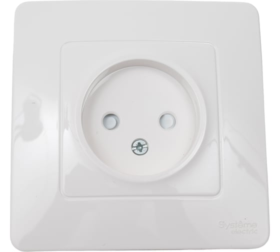 Изображение товара Розетка Systeme Electric Blanca с/у, без заземления, со шторками, 16а, 250в, молочный BLNRS000112