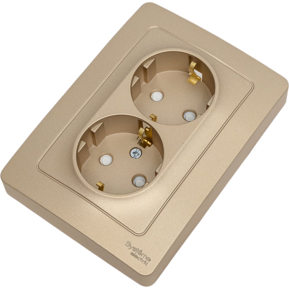 Изображение товара Розетка Systeme Electric Blanca двойная с заземлением и шторками