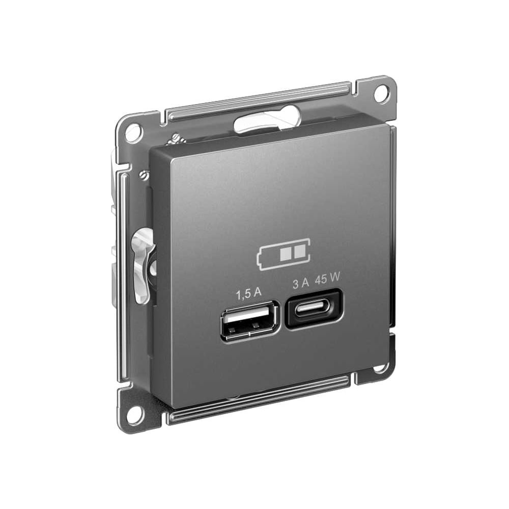 Изображение товара USB розетка a + тип-c Systeme Electric Atlasdesign 45w высокоскоростная зарядка qc pd