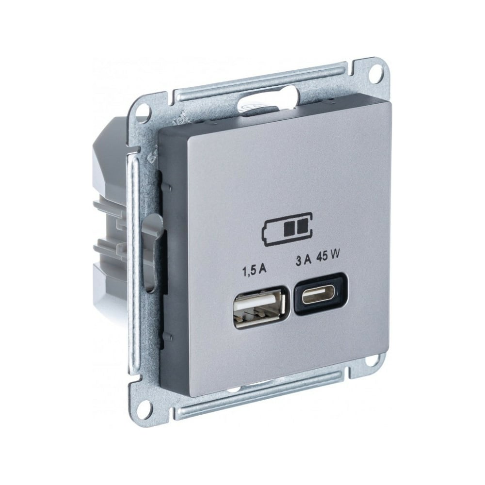 Изображение товара USB розетка a + тип-c Systeme Electric Atlasdesign 45w высокоскоростная зарядка qc pd