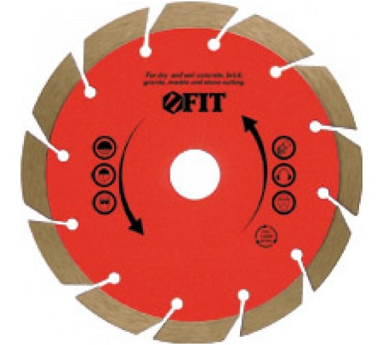 Изображение товара Диск алмазный отрезной Турбо (230 мм; 22.2 мм) для угловых шлифмашин Fit 37507