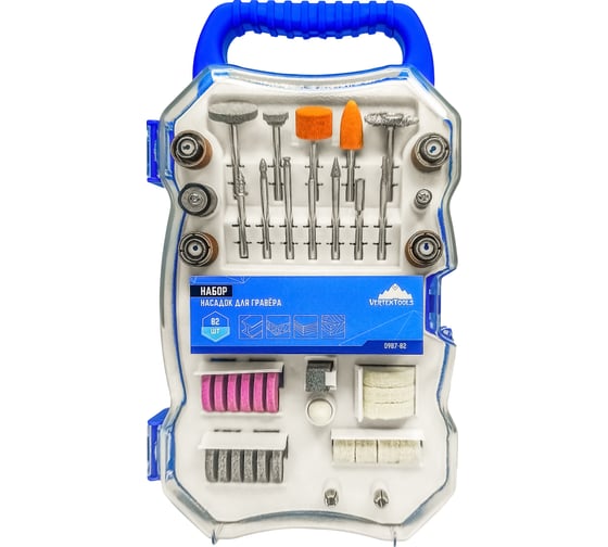 Изображение товара Набор насадок 82 предмета для гравера vertextools 0987-82