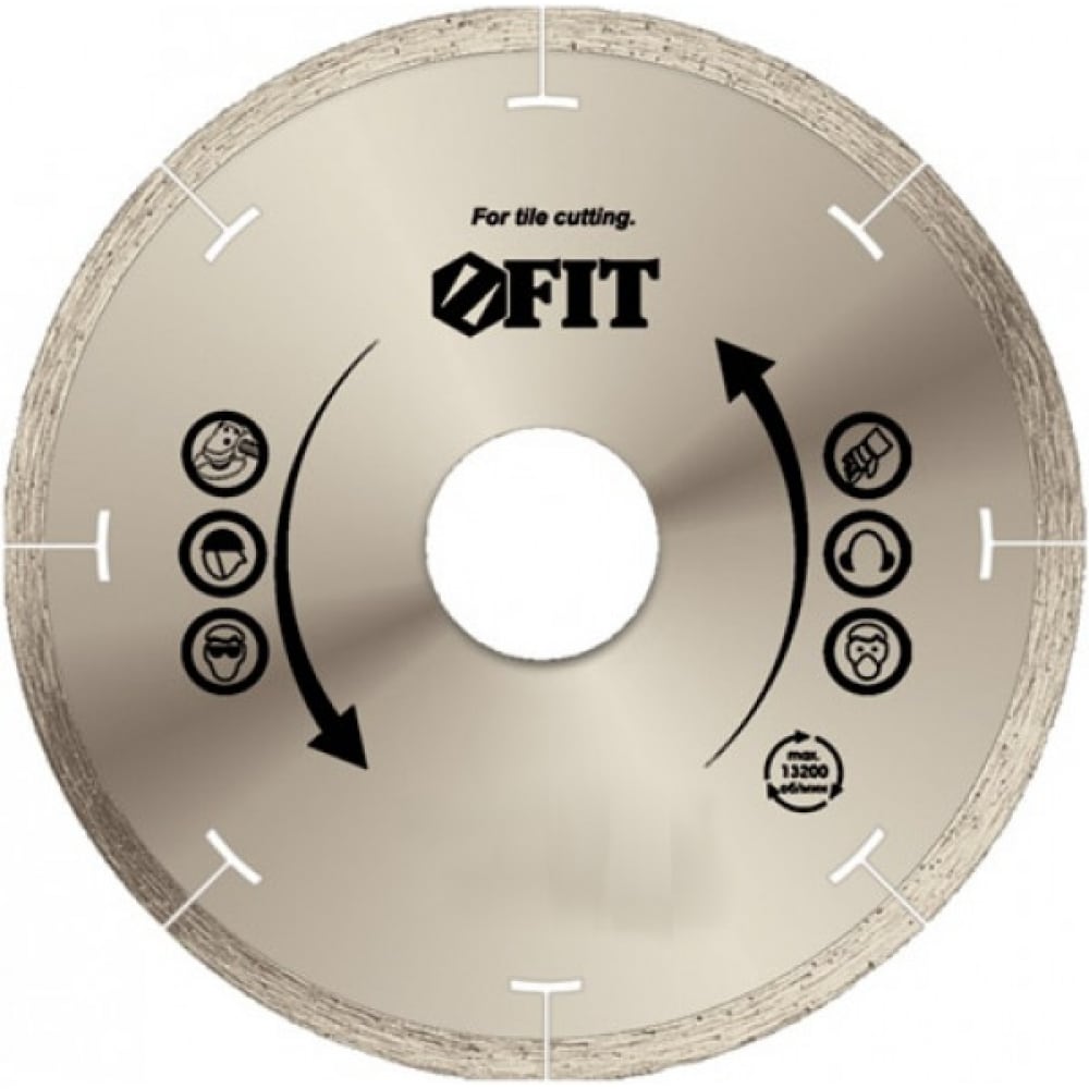 Алмазный отрезной диск для угловых шлифмашин FIT диск алмазный отрезной для угловых шлифмашин fit 37453 125 мм 22 2 мм