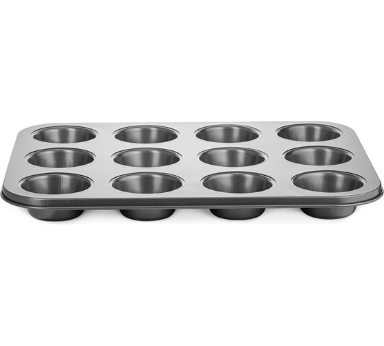 Изображение товара Форма для выпечки Lara 12 маффинов, 35x26,5x3, углеродистая сталь, антипригарное, до 250 LR11-07