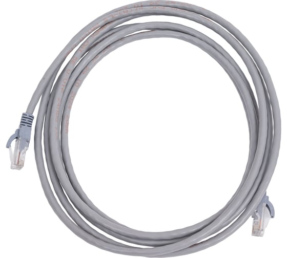 Изображение товара Коммутационный шнур DATAREX u/utp, категория 5e, pvc нга-ls 3,0 м, серый DR-180011