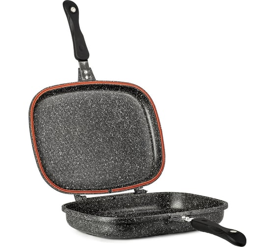 Изображение товара Сковорода-гриль Lara серия Rio 30 см, двойная, мрамор, капсулированное индукционное дно LR02-221