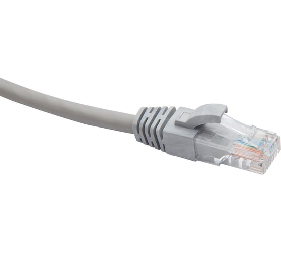 Изображение товара Коммутационный шнур DATAREX u/utp, категория 5e, lszh, нга-hf, 2,0 м, серый DR-181009
