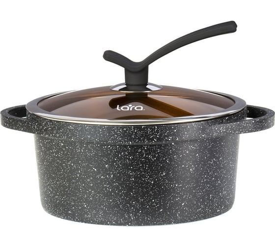 Изображение товара Кастрюля Lara серия Orlean 20 см, 2.6л, мрамор, Bronze, капсульное индукционное дно, крышка LR02-231