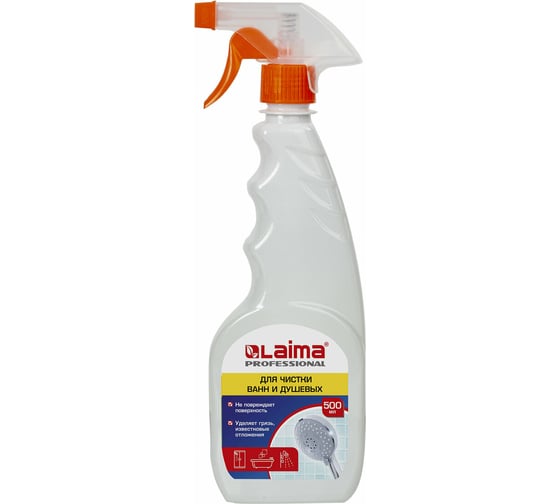 Изображение товара Средство для чистки ванн и душевых LAIMA 500мл PROFESSIONAL распылитель 606376